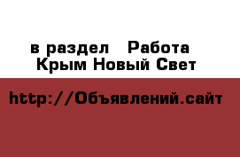  в раздел : Работа . Крым,Новый Свет